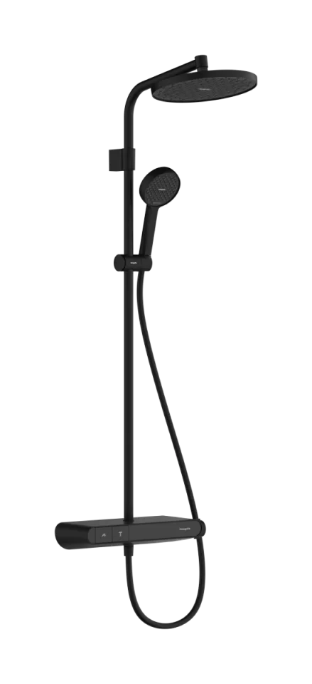 Hansgrohe Activera S Showerpipes With Thermostatic Mixer 1170 X 350 X 180mm Black - Matt product image - Image 1