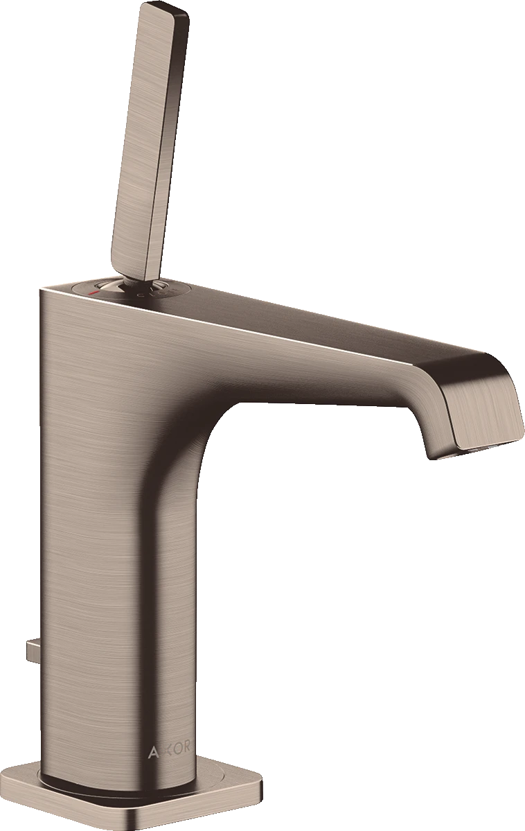 Axor Citterio E Single Lever Basin Mixer 130 With Pin Handle And Pop-up Waste Brushed Nickel
