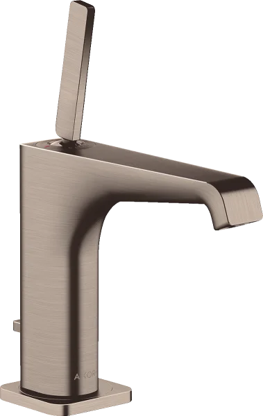 Axor Citterio E Single Lever Basin Mixer 130 With Pin Handle And Pop-up Waste Brushed Nickel