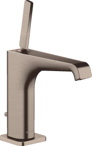 Axor Citterio E Single Lever Basin Mixer 130 With Pin Handle And Pop-up Waste Brushed Nickel