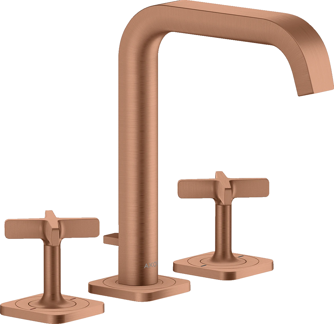 Axor Citterio E 3-hole Basin Mixer 170 With Escutcheons And Pop-up Waste Brushed Red Gold