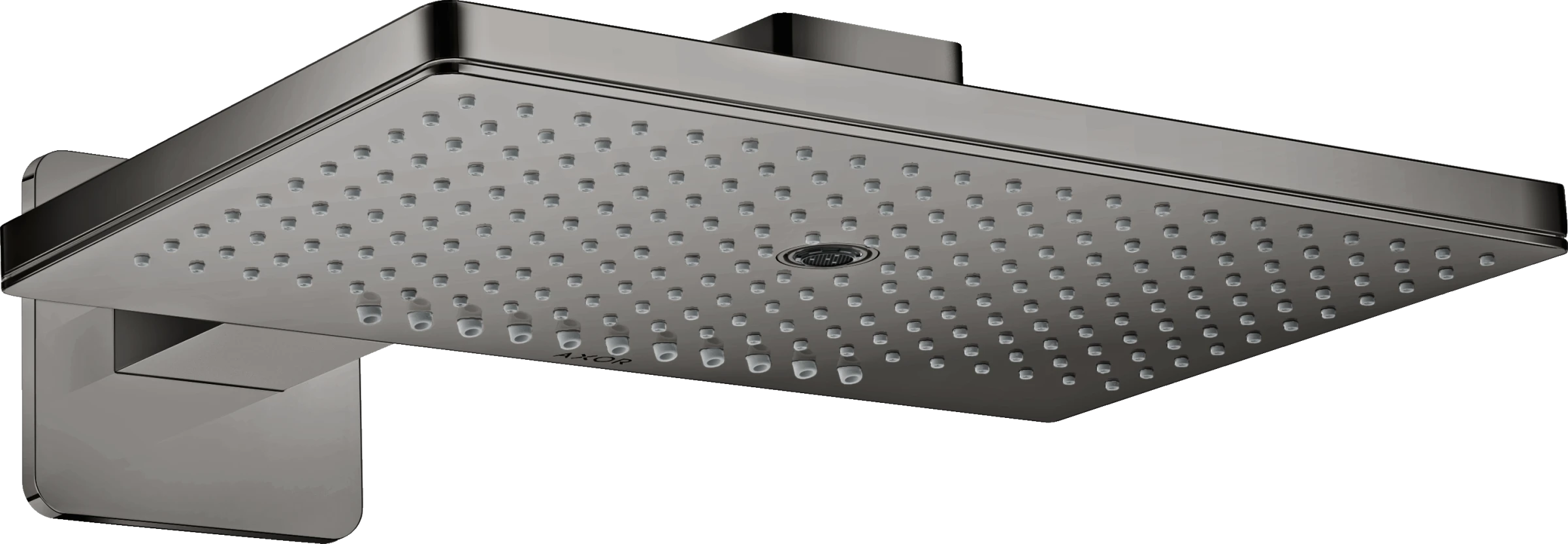 Axor Showersolutions Overhead Shower 460/300 3jet With Shower Arm And Softsquare Escutcheon Polished Black Chrome