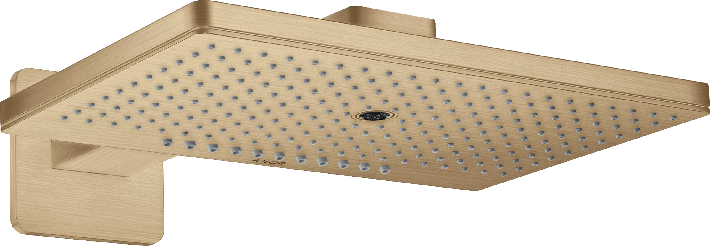 Axor Showersolutions Overhead Shower 460/300 3jet With Shower Arm And Softsquare Escutcheon Brushed Bronze