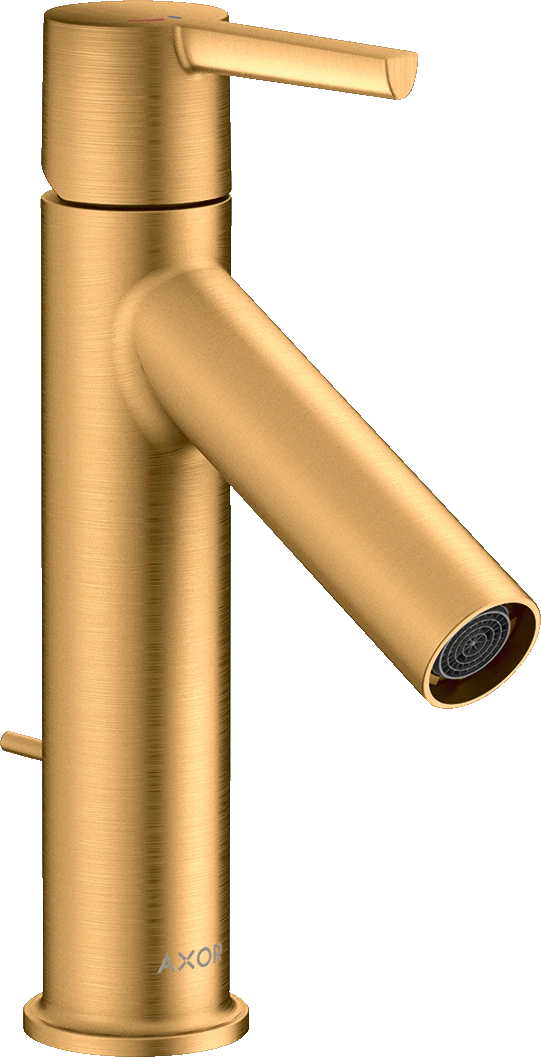 Axor Starck Single Lever Basin Mixer 100 Coolstart With Lever Handle And Pop-up Waste Gold Brushed