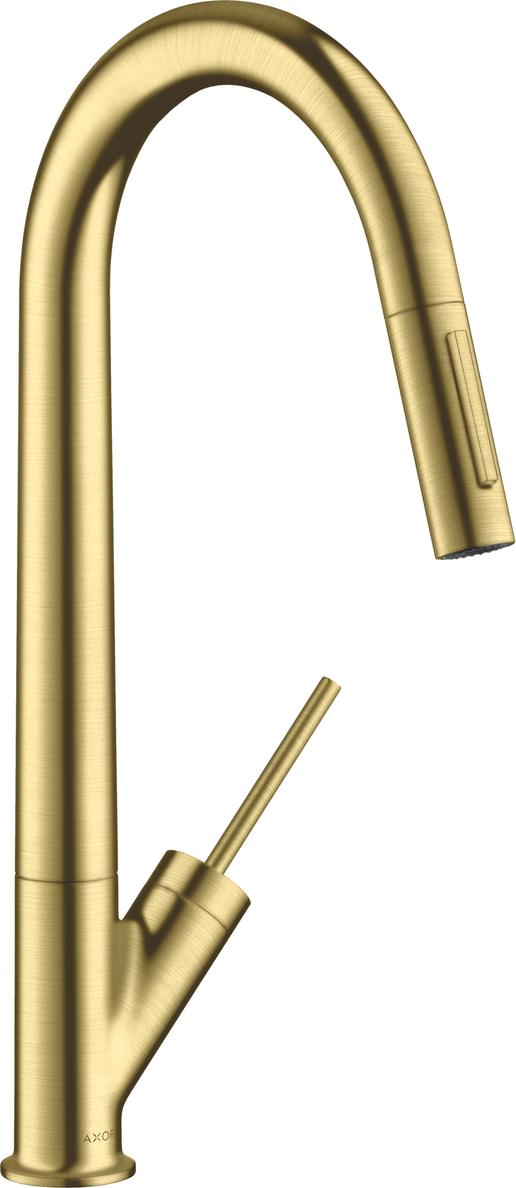 Axor Starck Single Lever Kitchen Mixer 270 With Pull-out Spray Brushed Brass