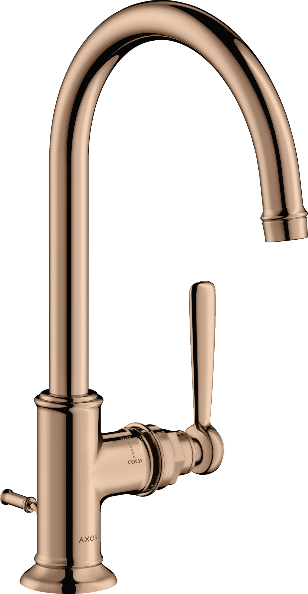 Axor Montreux Single Lever Basin Mixer 210 With Lever Handle And Pop-up Waste Polished Red Gold