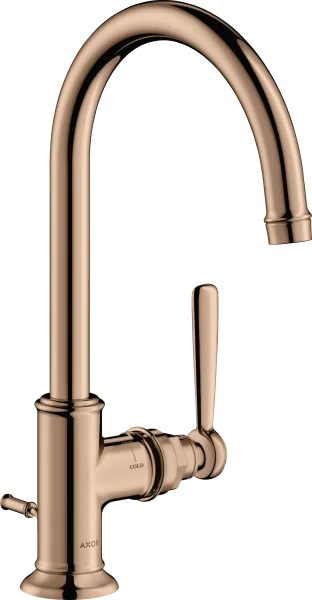 Axor Montreux Single Lever Basin Mixer 210 With Lever Handle And Pop-up Waste Polished Red Gold