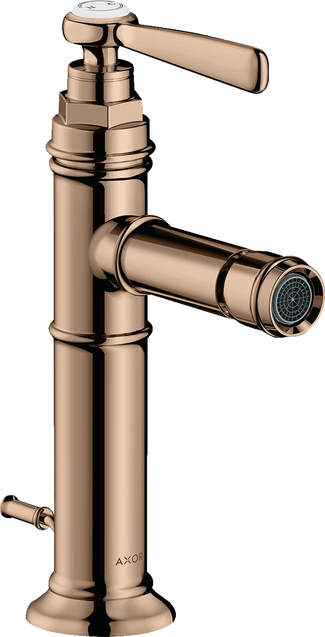 Axor Montreux Single Lever Bidet Mixer With Lever Handle And Pop-up Waste Polished Red Gold