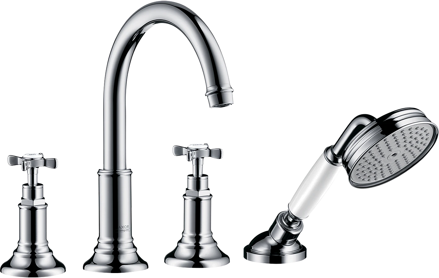 Axor Montreux 4-hole Tile Mounted Bath Mixer With Cross Handles Brushed Bronze