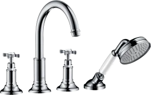 Axor Montreux 4-hole Tile Mounted Bath Mixer With Cross Handles Brushed Bronze