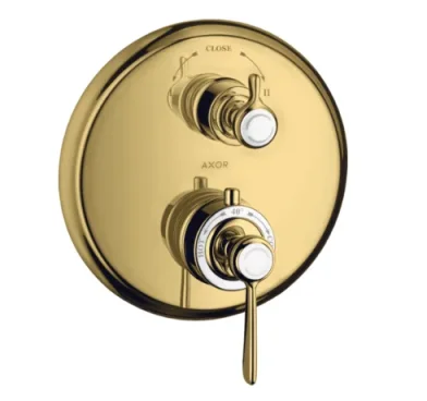 Axor Montreux Thermostatic Shower Mixer Concealed 224 X 188 X 136mm Gold - Polished detail view - Image 2