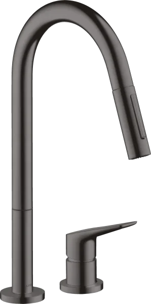 Axor Citterio M 2-hole Single Lever Kitchen Mixer 220 With Pull-out Spray Brushed Black Chrome