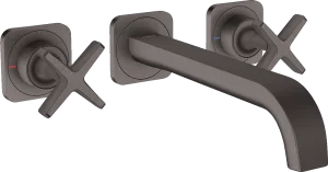 Axor Citterio E 3-hole Basin Mixer For Concealed Installation Wall-mounted With Spout 220 Mm And Escutcheons Brushed Black Chrome