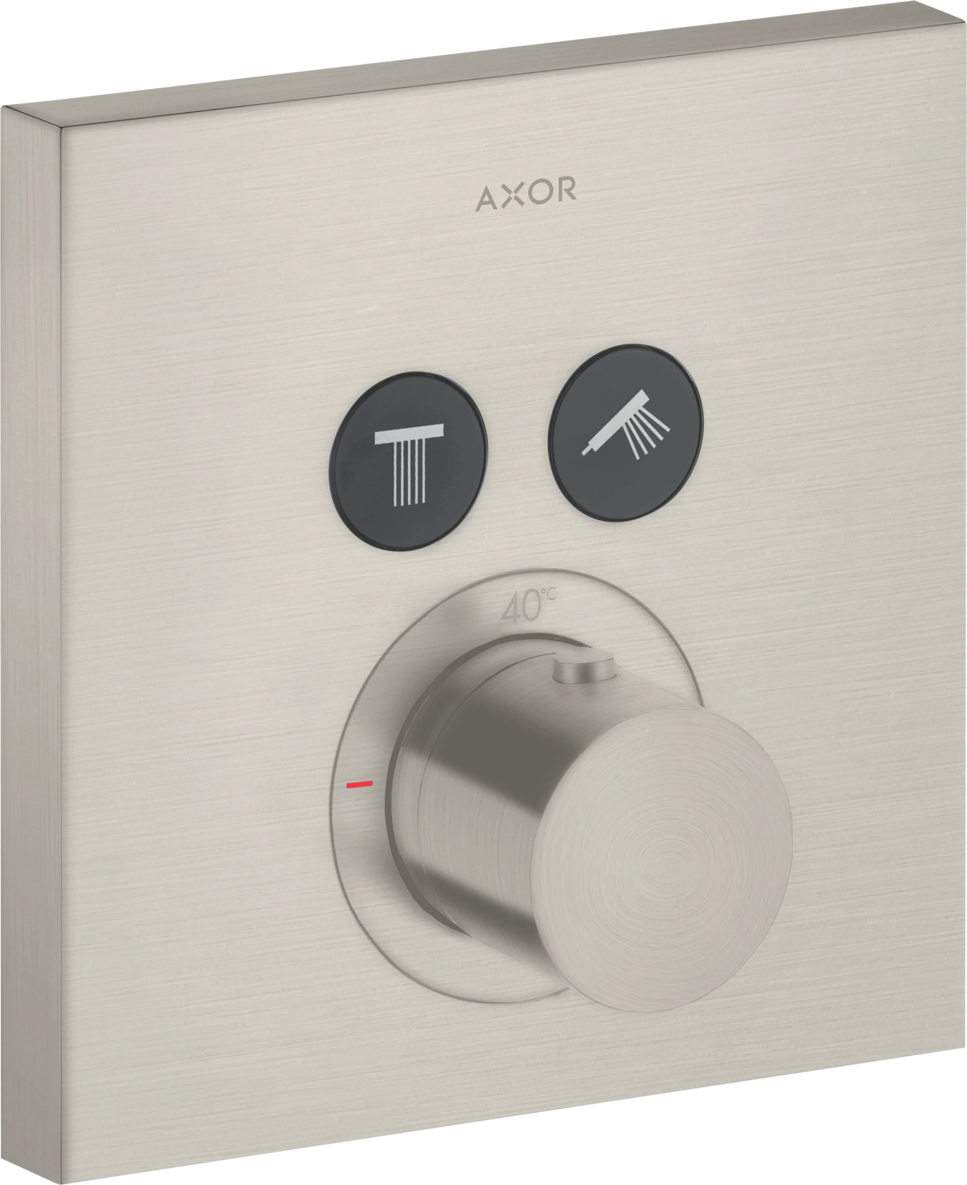 Axor Showersolutions Thermostatic Mixer Square For Concealed Installation For 2 Outlets Stainless Steel