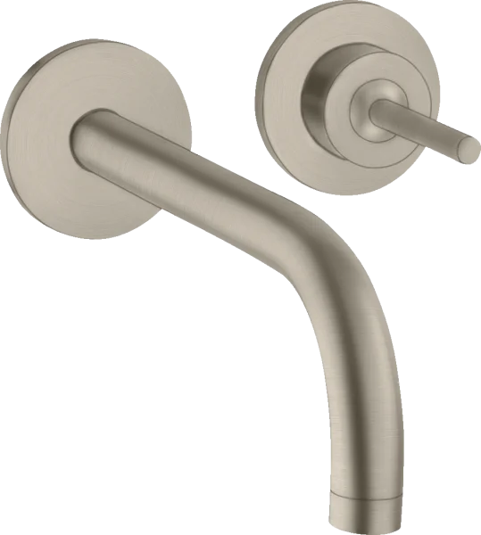 Axor Uno Single Lever Basin Mixer For Concealed Installation Wall-mounted With Spout 225 Mm And Escutcheons Brushed Nickel