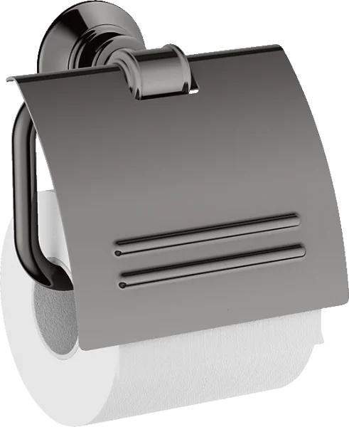 Axor Montreux Toilet Roll Holder With Cover Polished Black Chrome