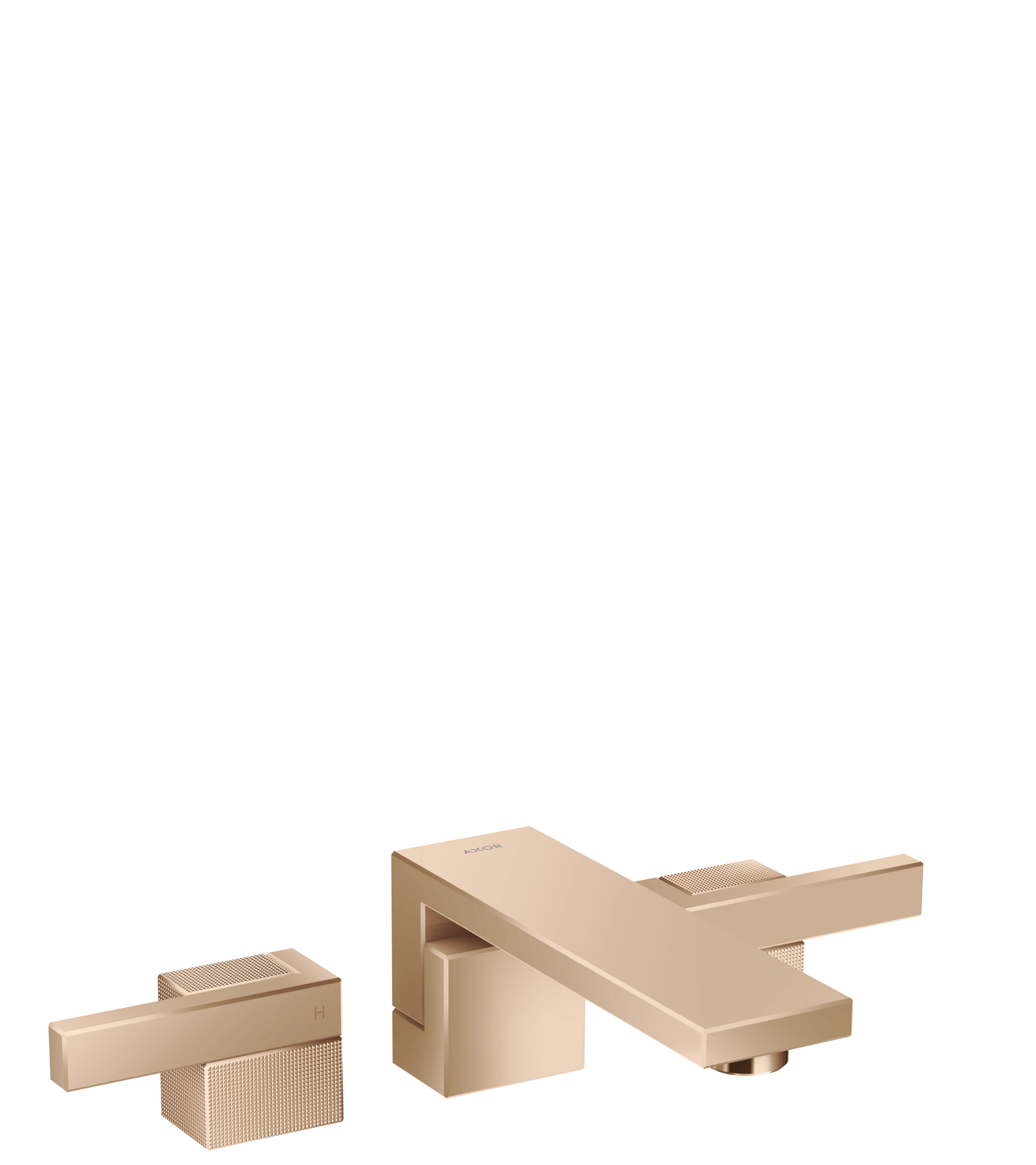 Axor Edge 3-hole Basin Mixer Wall-mounted 190 Mm And Push-open Waste Set - Diamond Cut Polished Red Gold