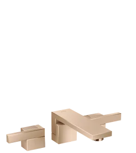 Axor Edge 3-hole Basin Mixer Wall-mounted 190 Mm And Push-open Waste Set - Diamond Cut Polished Red Gold