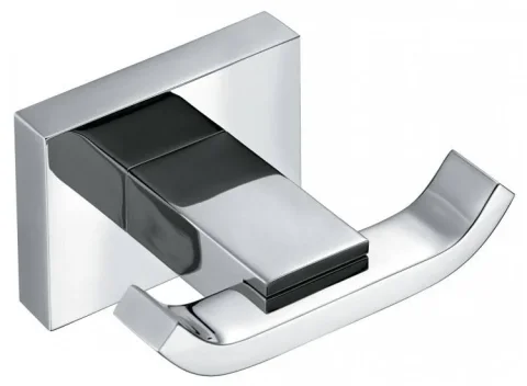 Vado Level Double Robe Hook Wall Mounted Chrome detail view - Image 2