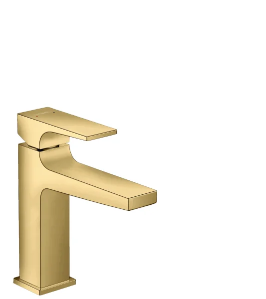 Hansgrohe Metropol Single Lever Basin Mixer 110 With Lever Handle And Push-open Waste Gold Polished