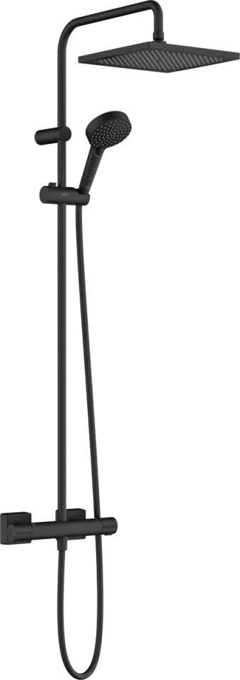 Hansgrohe Vernis Shape Showerpipes With Thermostatic Mixer 985 X 325 X 88mm Black - Matt product image - Image 1