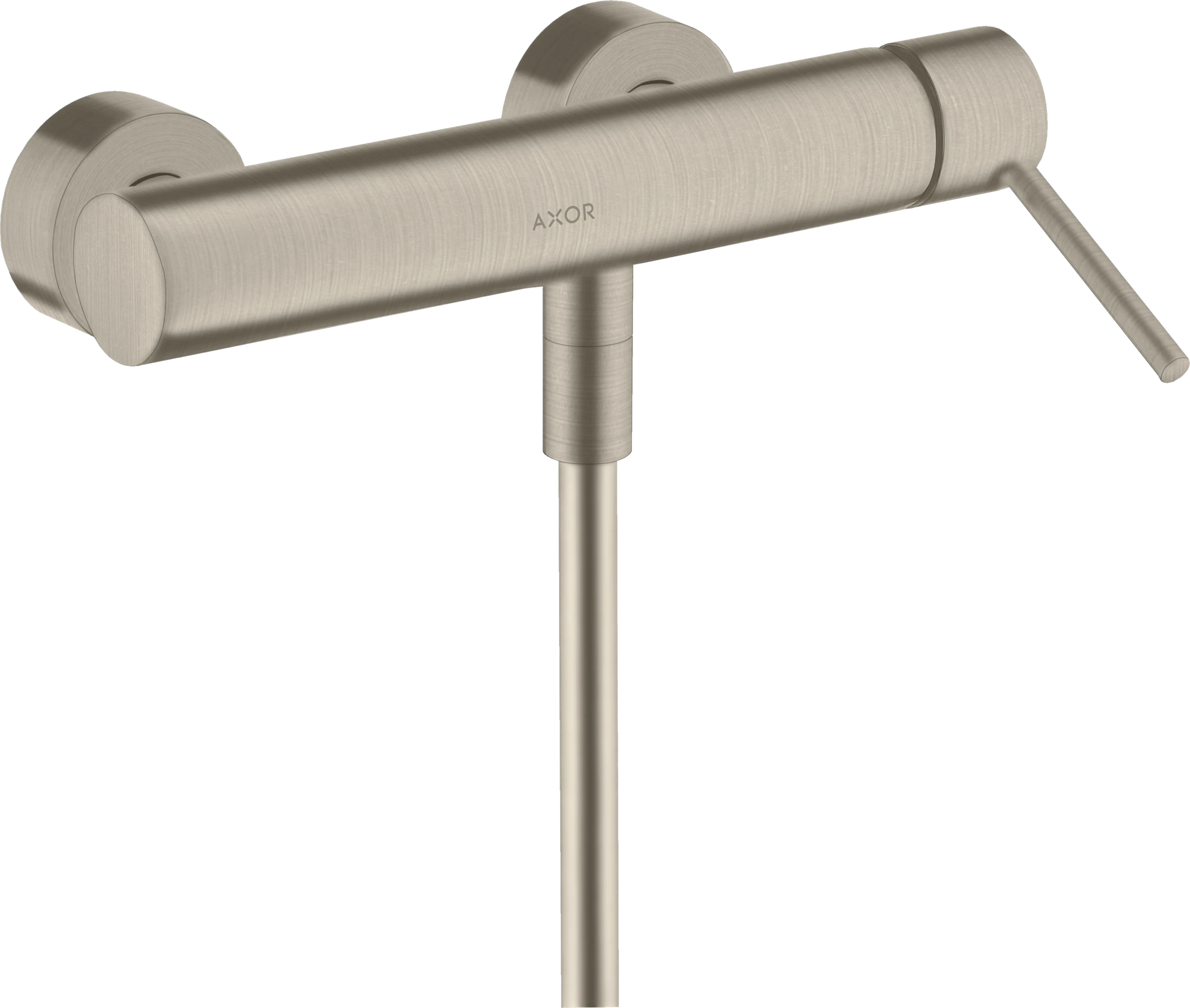 Axor Starck Single Lever Manual Shower Mixer For Exposed Installation With Pin Handle Brushed Nickel