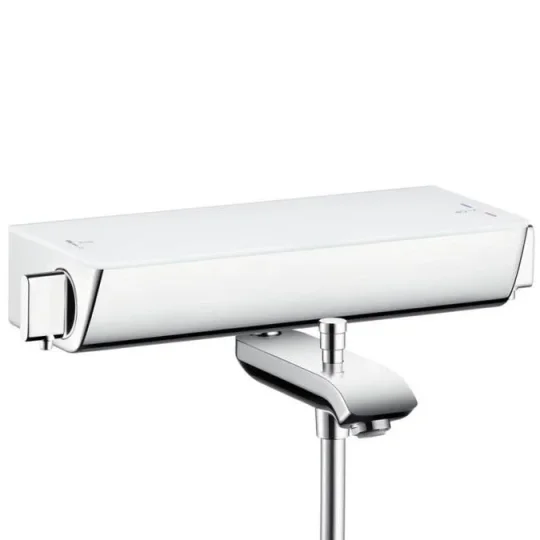 Hansgrohe Ecostat Select Thermostatic Bath Filler Mixer Exposed 440 X 310 X 150mm White/chrome detail view - Image 2