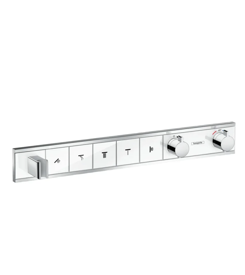 Hansgrohe Rainselect Thermostatic Shower Mixer Concealed 720 X 395 X 145mm White/chrome product image - Image 1