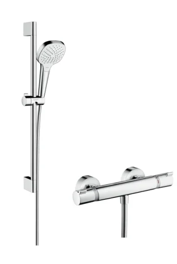 Hansgrohe Croma Select E Shower Combination 768 X 190 X 80mm White/chrome detail view - Image 2