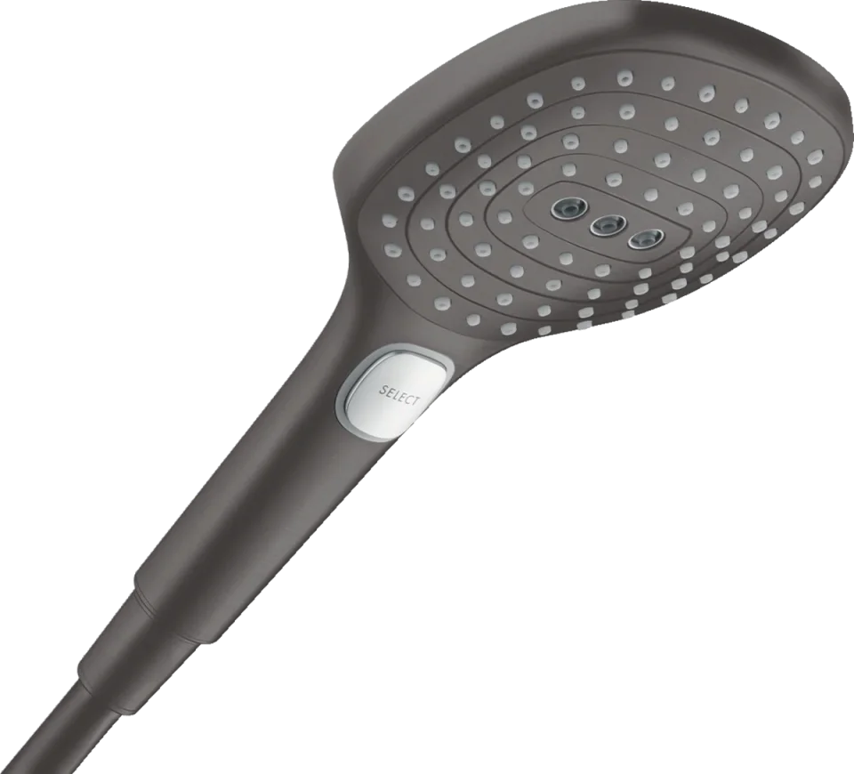 Hansgrohe Raindance Select E Hand Showers 270 X 155 X 45mm Gunmetal/chrome - Brushed detail view - Image 2