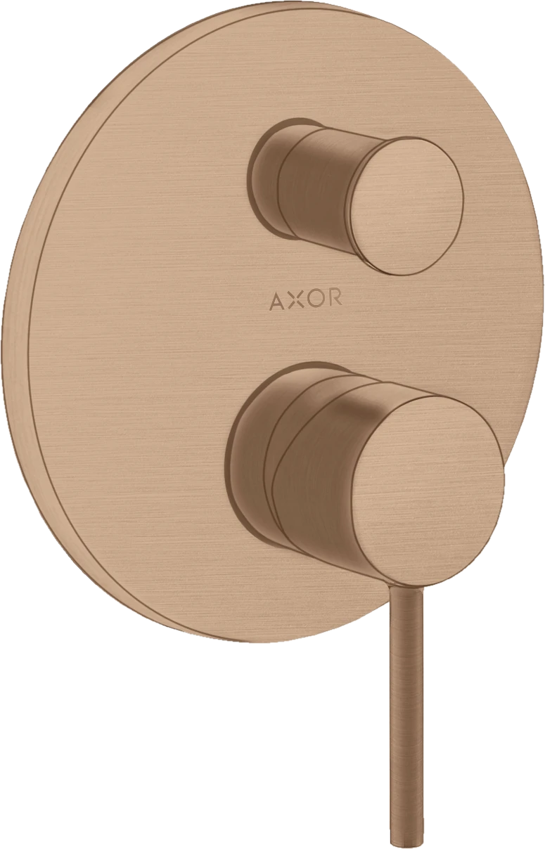Axor Starck Single Lever Manual Bath Mixer For Concealed Installation With Pin Handle And Integrated Backflow Prevention Brushed Red Gold