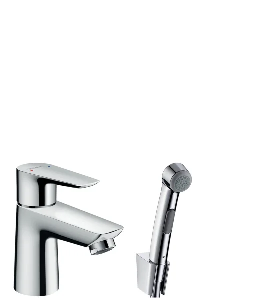 Hansgrohe Talis E Single Lever Basin Mixer With Bidet Spray And Shower Hose 160 Cm Chrome