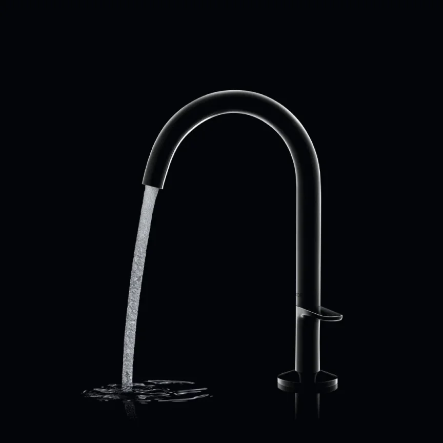 Axor One Manual Mixers 555 X 313 X 78mm Nickel - Brushed detail view - Image 1