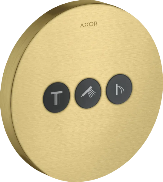 Axor Showerselect Valve Round For Concealed Installation For 3 Outlets Brushed Brass