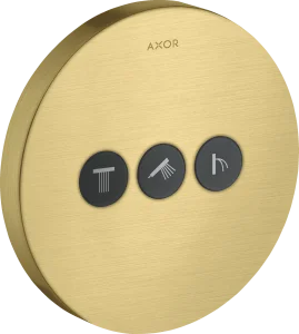 Axor Showerselect Valve Round For Concealed Installation For 3 Outlets Brushed Brass