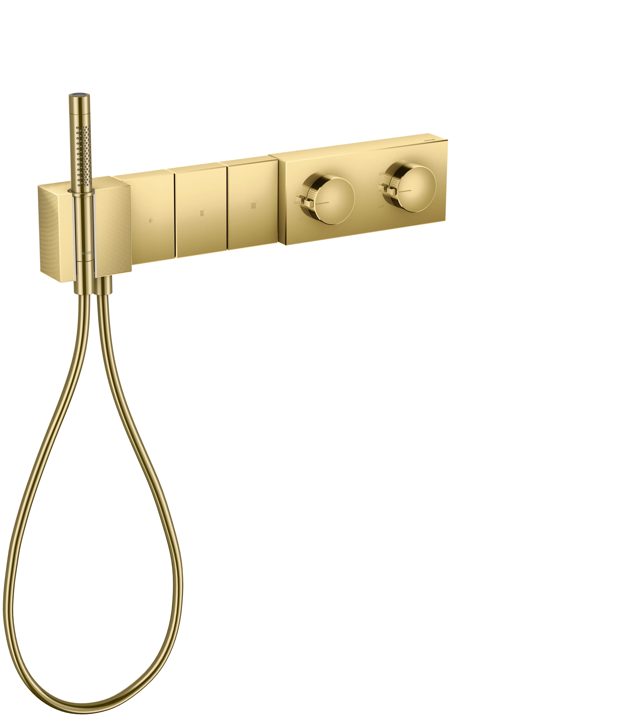 Axor Edge Thermostatic Module Select 540/100 For Concealed Installation For 3 Outlets - Diamond Cut Gold Polished