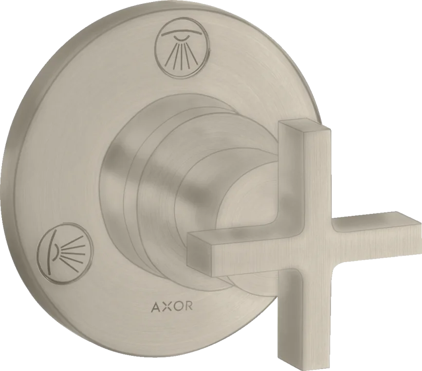 Axor Citterio Manual Shut-off & Diverter Valves 130 X 110 X 87mm Nickel - Brushed product image - Image 1