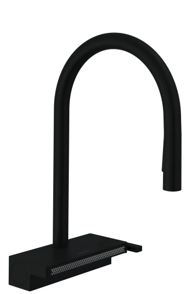 Hansgrohe Aquno Select M81 Single Lever Kitchen Mixer 170 With Pull-out Spray And Sbox, 3 Spray Modes Matt Black