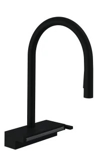 Hansgrohe Aquno Select M81 Single Lever Kitchen Mixer 170 With Pull-out Spray And Sbox, 3 Spray Modes Matt Black