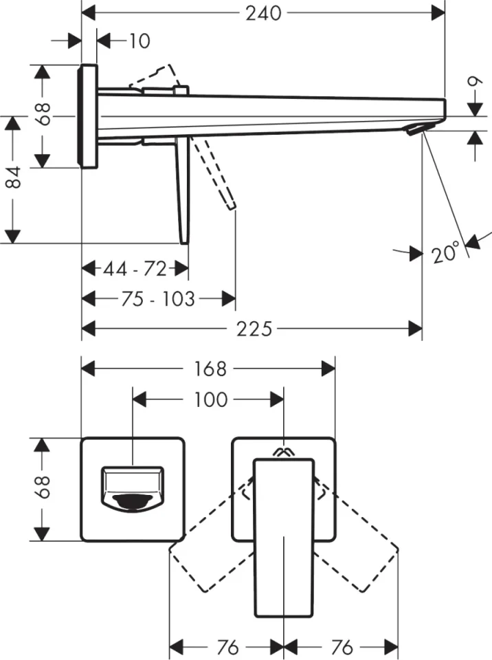 Hansgrohe Metropol Manual Mixers 253 X 232 X 81mm Black - Matt detail view - Image 2