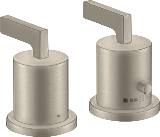 Axor Citterio 2-hole Rim-mounted Thermostatic Bath Mixer With Lever Handles Brushed Nickel
