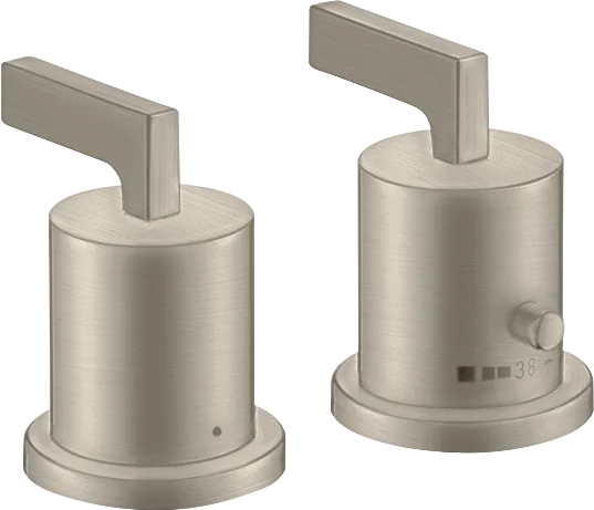 Axor Citterio 2-hole Rim-mounted Thermostatic Bath Mixer With Lever Handles Brushed Nickel