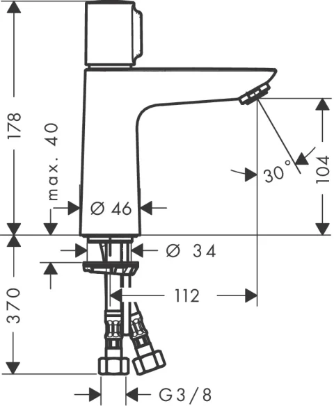 Hansgrohe Talis Select E Manual Mixers 350 X 175 X 75mm Chrome detail view - Image 2