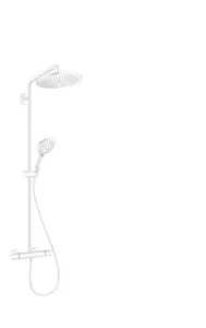 Hansgrohe Croma Select S Showerpipe 280 1jet With Thermostat And Hand Shower Raindance Select S 120 3jet Matt White