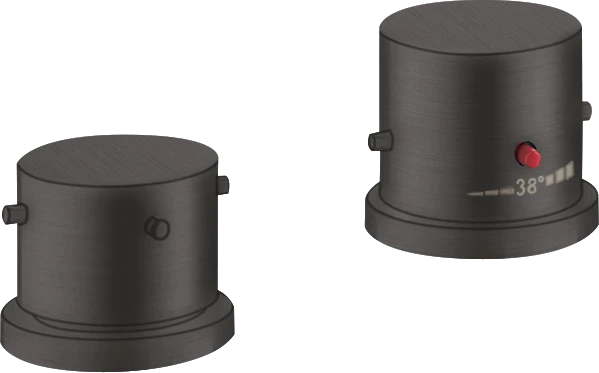 Axor Starck 2-hole Rim-mounted Thermostatic Bath Mixer With Zero Handles Brushed Black Chrome