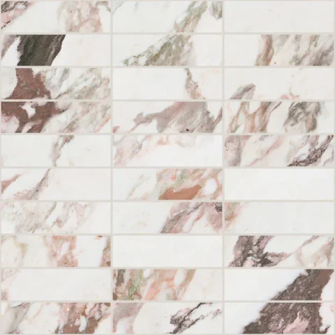 European Tiles Charmo Calacatta Pink Brick Pattern 30 X 30cm Polished Wall Tile (sold Per Piece) detail view - Image 2