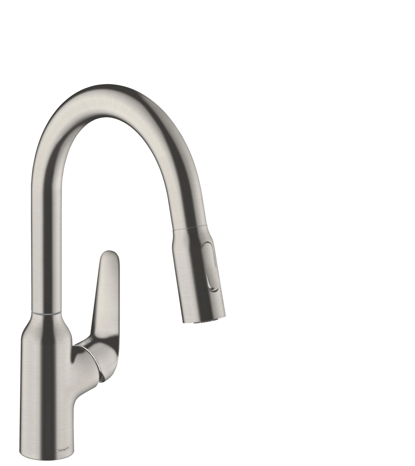 Hansgrohe Focus M42 Single Lever Kitchen Mixer 180 With Pull-out Spray, 2 Spray Modes Stainless Steel