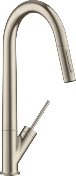 Axor Starck Single Lever Kitchen Mixer 270 With Pull-out Spray Brushed Nickel