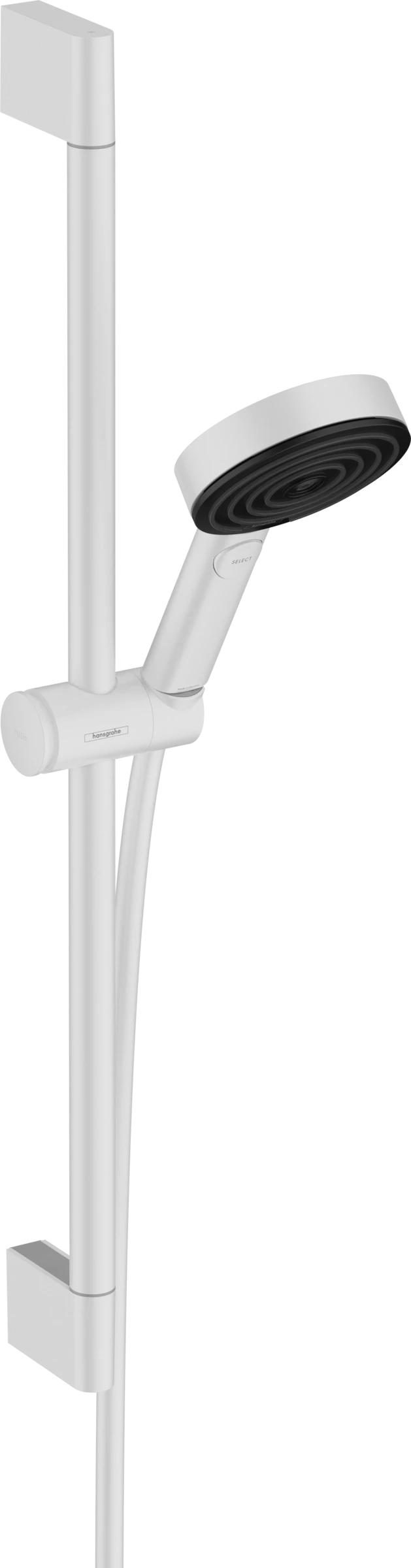 Hansgrohe Pulsify Select S Shower Set 105 3jet Relaxation Ecosmart With Shower Bar 65 Cm Matt White