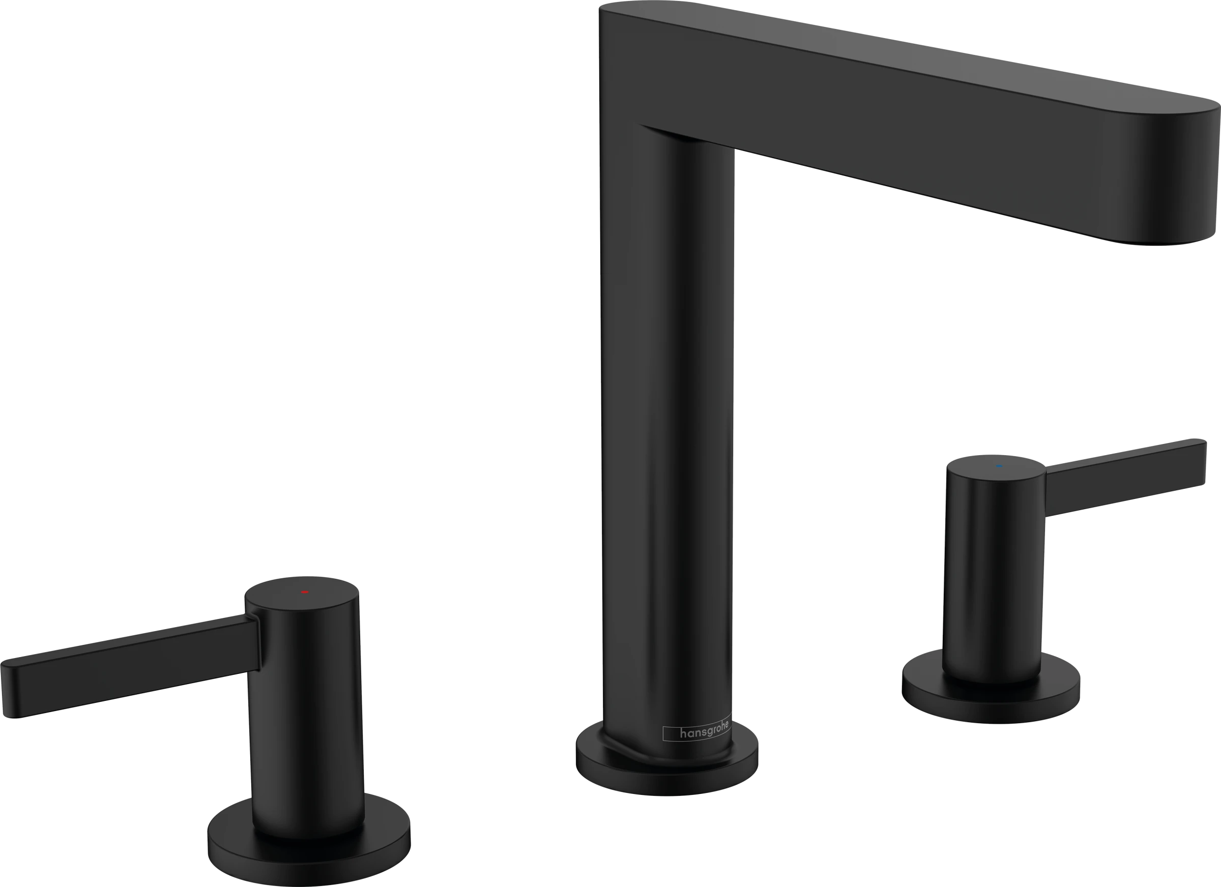 Hansgrohe Finoris 3-hole Basin Mixer 160 With Push-open Waste Set Matt Black